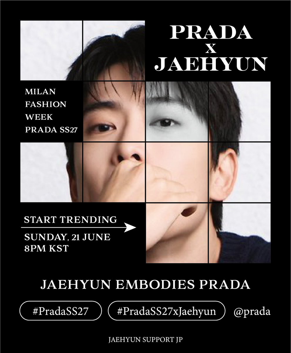 JAEHYUN_JPbase's tweet photo. JAEHYUN EMBODIES PRADA
#PradaSS27 #PradaSS27xJaehyun @Prada https://t.co/79MBojcqhy