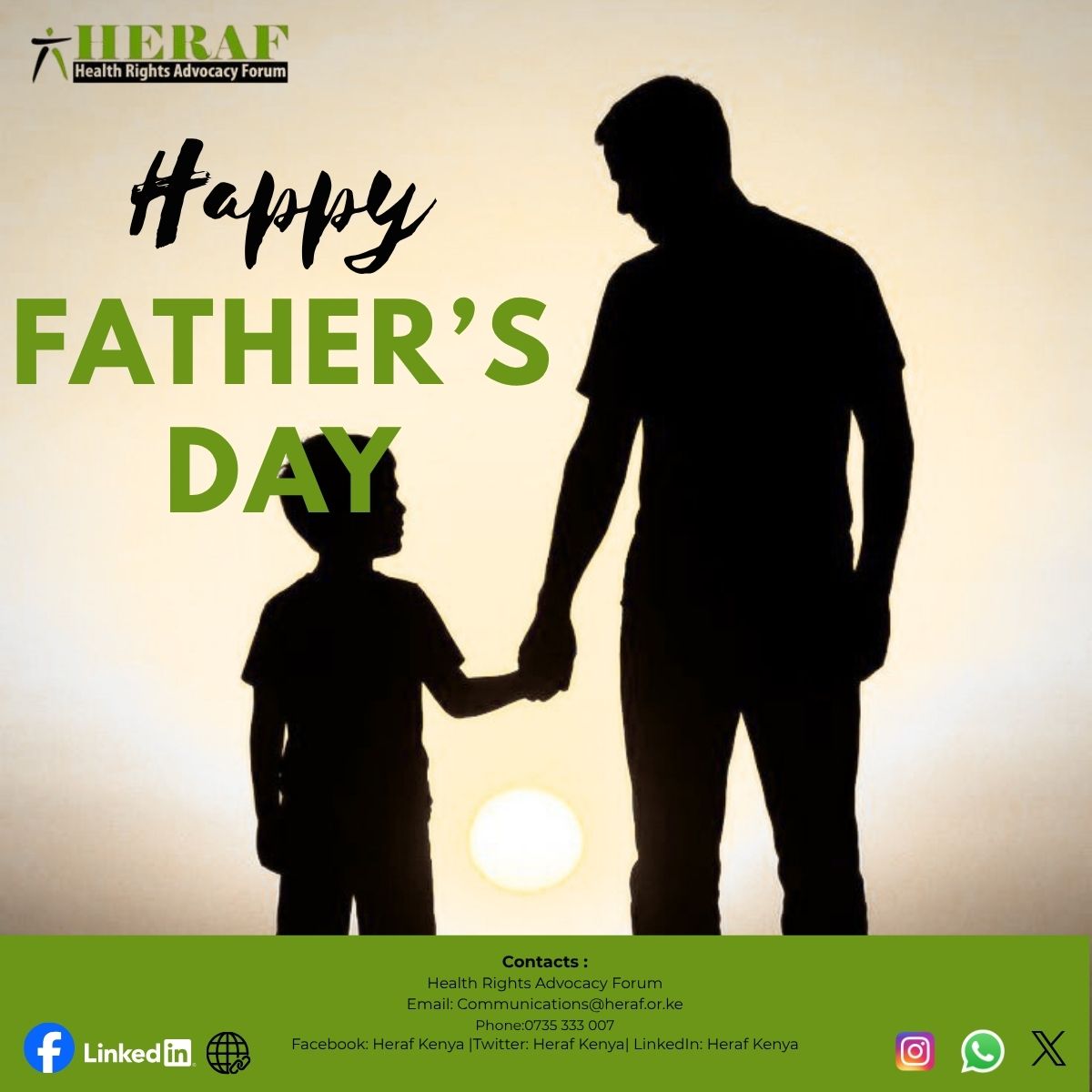HERAF_Kenya's tweet photo. HAPPY FATHER'S DAY!
We appreciate you for your love and guidance in the society. https://t.co/37vsqkgPNZ