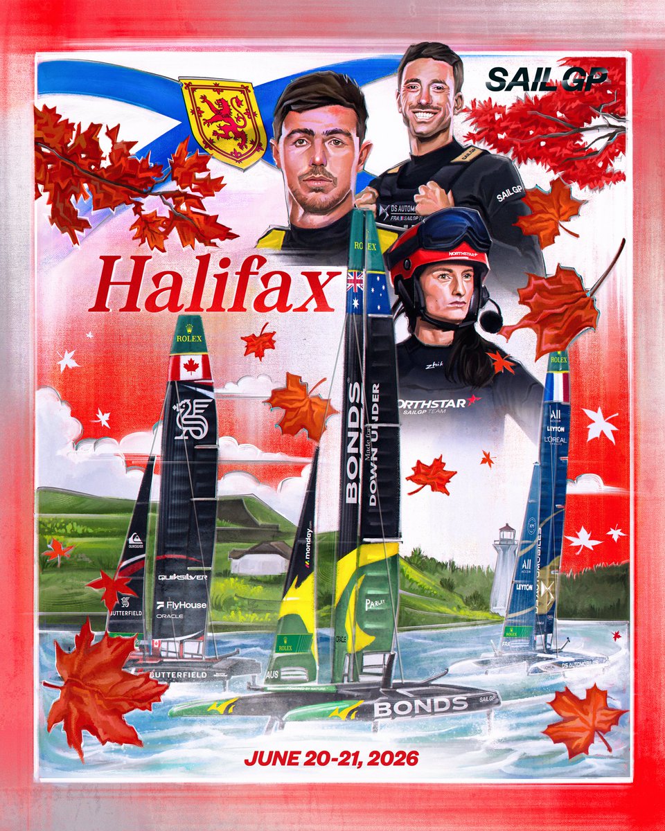ChuanGraphics's tweet photo. Latest work for @SailGP with @WeAreEndProduct 🖌️

You already know we had to bring out the maple leaves for this one 🍁

#smsports #illustration #HalifaxGP https://t.co/pegZbOPlio