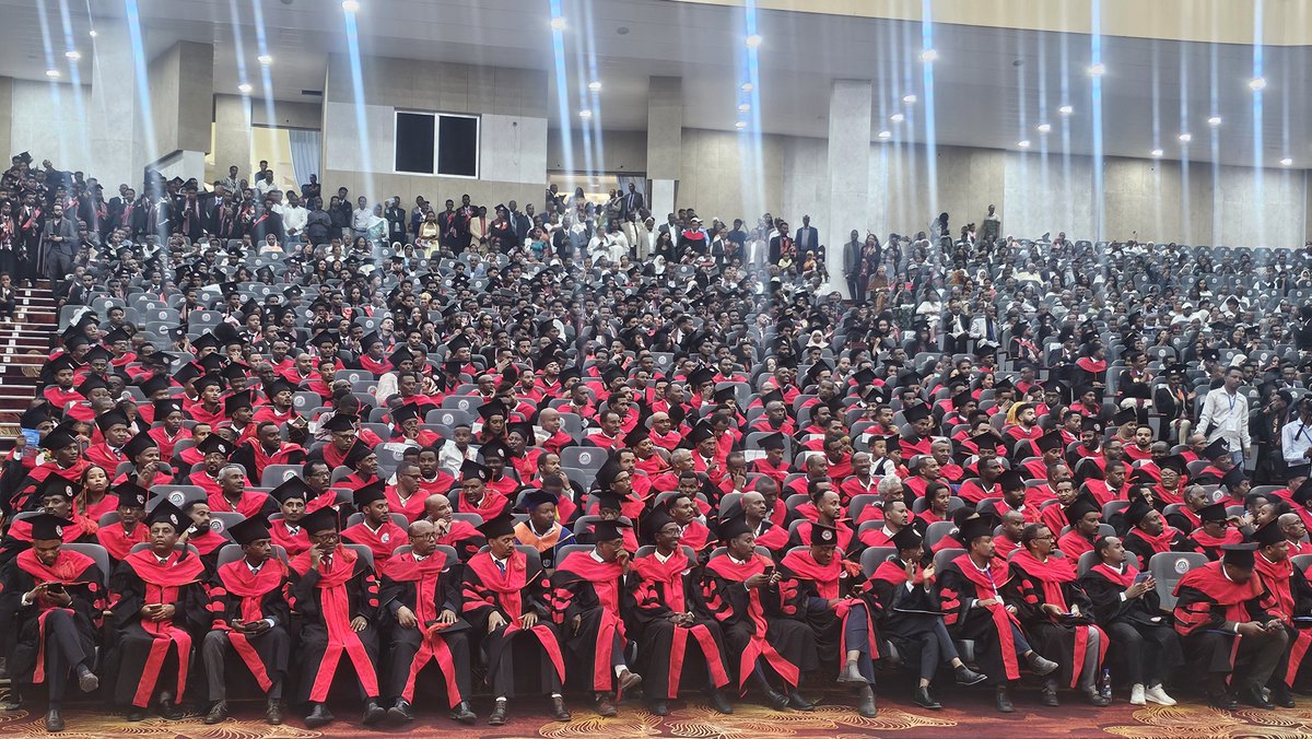ProfKindeya's tweet photo. Joined the graduation of Adama Science & Technology University; planted a tree and handed over crystal trophies to top scorers. University Cup winner Ruth Abate's performace is amazing. Out of the 60 courses she took,  scrored 'A+' in  47 courses while 'A' in the remaining ones! Congratulations!