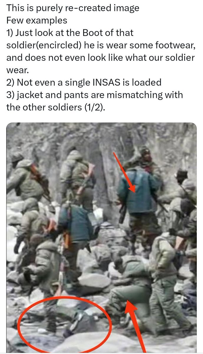 Defencesite03's tweet photo. Porky's been caught.

Beware of the Chinese propaganda machinery.

China brought #Pakistani soldiers for a shoot to make them look like Indian soldiers!

But perhaps those Chinese forgot to use their brains.

Porky always comes to the rescue of his father #China. https://t.co/nNJNe9Mjy2