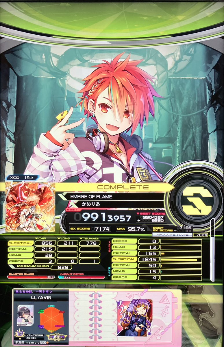 cL7arin_sdvx's tweet photo. 今日のボ

疲労が溜まってて成果という成果はあんまなかったけど、そふらんちゃんXCD鳥プラの再現性があると分かったのはでかいかも https://t.co/uP2IFLyCsg