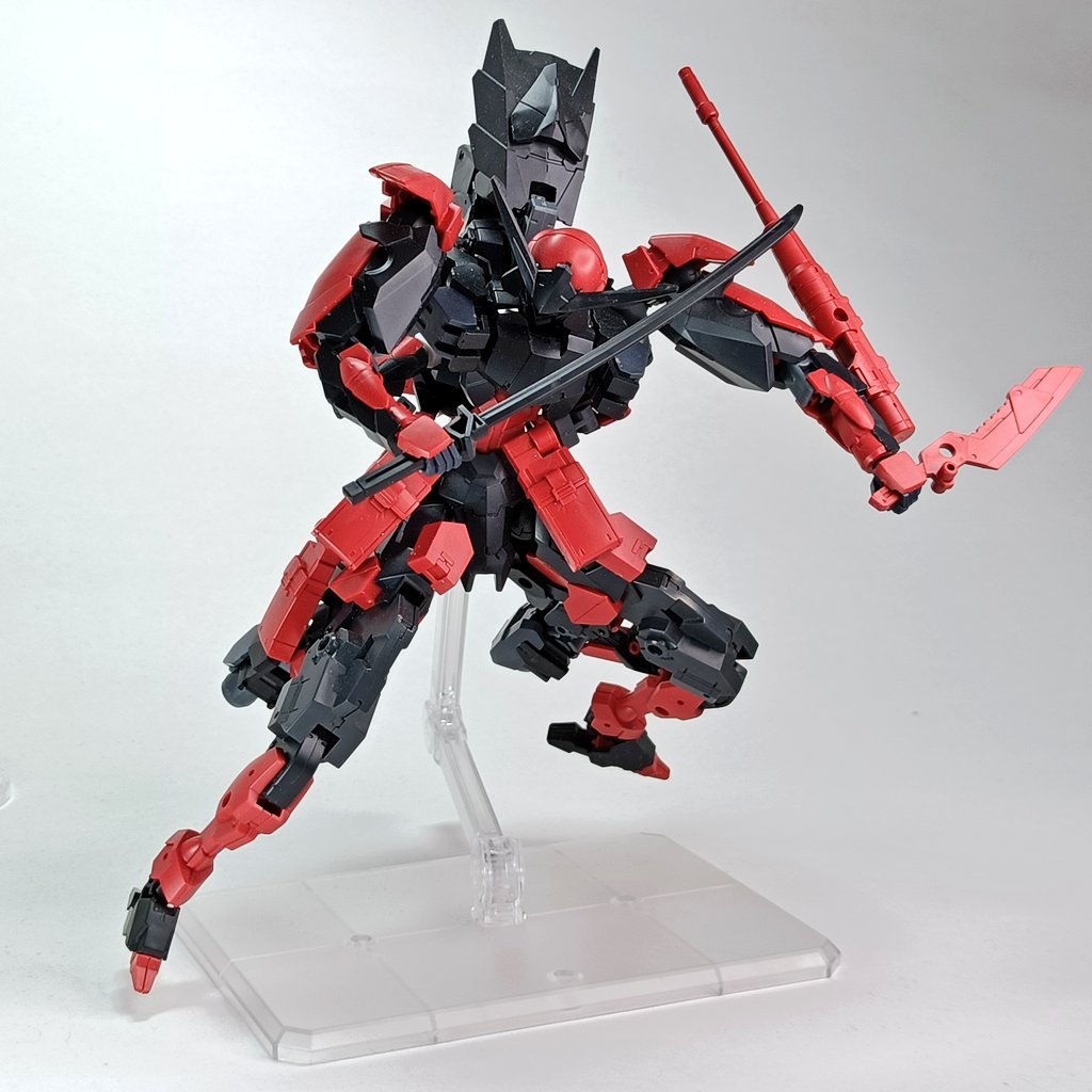 STREXE0521's tweet photo. スピナティガ 戦国×コマンド仕様

Army of THE APOCALYPSE 所属
30MLの世界に派遣されたEXM

スピナティオをベースに改修されたパワータイプ
刀を一振しただけで複数の機体を両断する
戦国とコマンド両方の特徴を併せ持つアーマーを装備し様々な戦況に対応する

 #30AA
 #30MM https://t.co/OtI04svqRV
