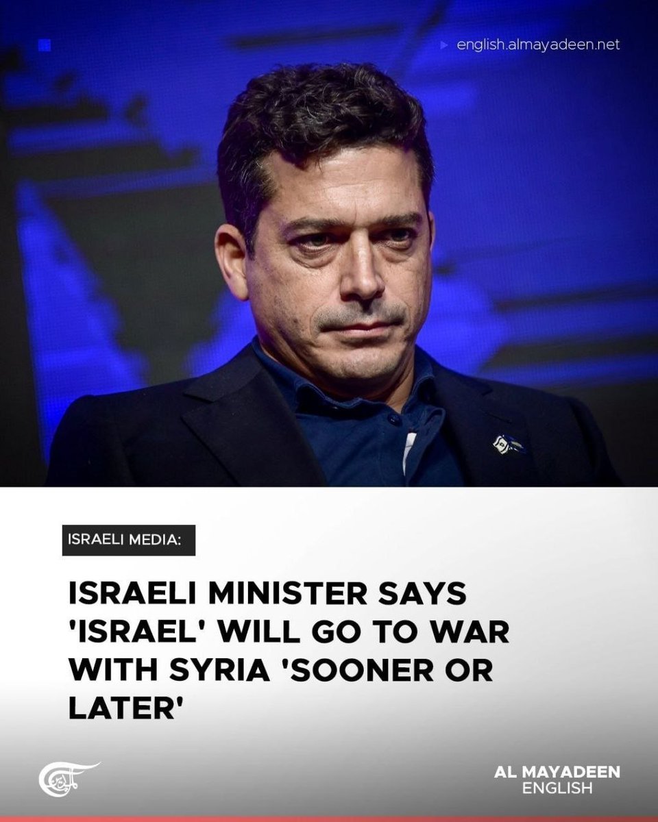 Giorgioaki's tweet photo. ISRAELE: PRIMA O POI FAREMO LA GUERRA ALLA SIRIA

Il Ministro per gli Affari della Diaspora israeliana, Amichai Chikli, ha avvertito che Israele "prima o poi" inizierà una guerra contro la Siria.  In un'intervista alla stazione radio israeliana 103FM, collegata al quotidiano Maariv, Chikli ha espresso preoccupazione riguardo all'alleanza siriano-turca e al crescente avvicinamento dell'attuale governo siriano alla Turchia, che è un "rivale strategico" di Israele nella regione. Chikli ha anche dichiarato che la Siria e la Turchia rappresentano una minaccia maggiore per Israele rispetto all'Iran.

Tramite Lettera da Mosca