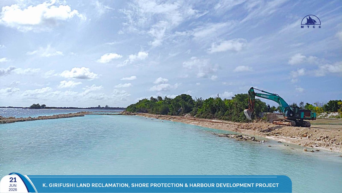 MTCCPlc's tweet photo. Project Update: K. Girifushi Land Reclamation, Shore Protection and Harbour Upgrade Works
Sandbund works are currently ongoing at the project site.
Follow more updates at: https://t.co/SfVAzkW2pp
#MTCCProjects #TeamMTCC #RayyithungeKunfuni #GaumuBinaakurumugaaMTCC https://t.co/8YEkoxXzyW