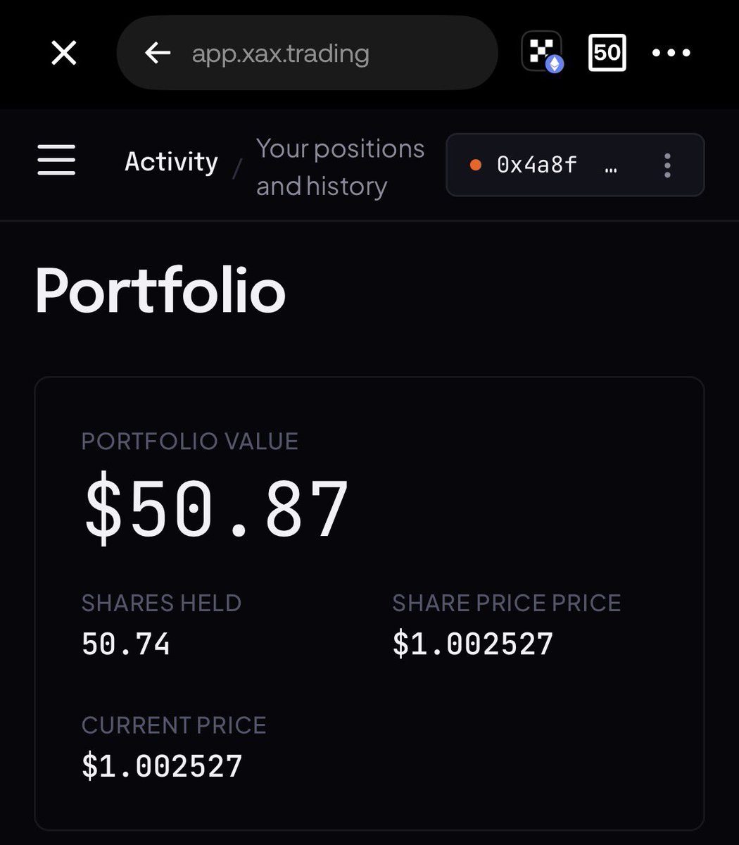 Defi_Aura's tweet photo. I Just completed my @xeffy_io $XEF airdrop registration 

I’ve been following the project for a while, and I’m aligned with what they’re building.

So I decided to stake $50 in the XAX Vault to show some conviction.

It’s not about the amount, it’s about getting involved early and staying engaged with the ecosystem.

Now we wait and see how it plays out. 👀