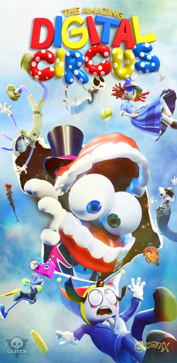 CreamMaker11's tweet photo. just finished wathcing the finale of the amazing digital circus. man what a bittersweet finale. bitter because jax didn't be able to get saved by pomni, sweet because caine is no longer an attention seeker ringmaster that didn't listen to his guest, but rather as their equals. https://t.co/ieFF9yMj23