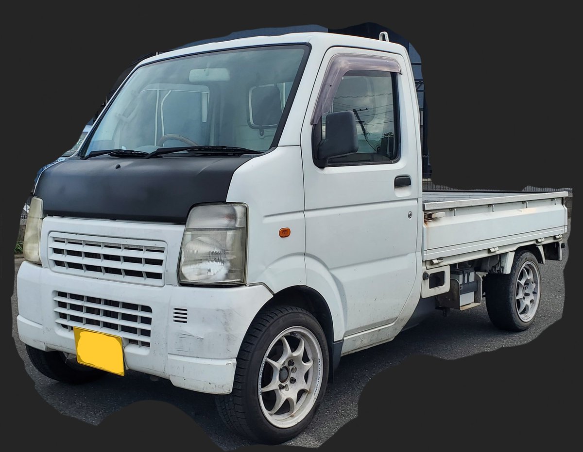 580crush's tweet photo. 軽トラ即ドリ仕様売ります

H14年式 DA63T キャリー
走行166,000キロ
検査切れ
パワステ、エアコン、ナビ付き
デフロック
ホイールは転がし用に交換します

現状優先
２５万円
値下げ交渉可

岡山県岡山市から
現車確認可

#売ります
#軽トラ
#ドリフト
#軽トラドリフト
#軽トラドリ
#DA63T
#キャリー https://t.co/wkk5CK7yL1