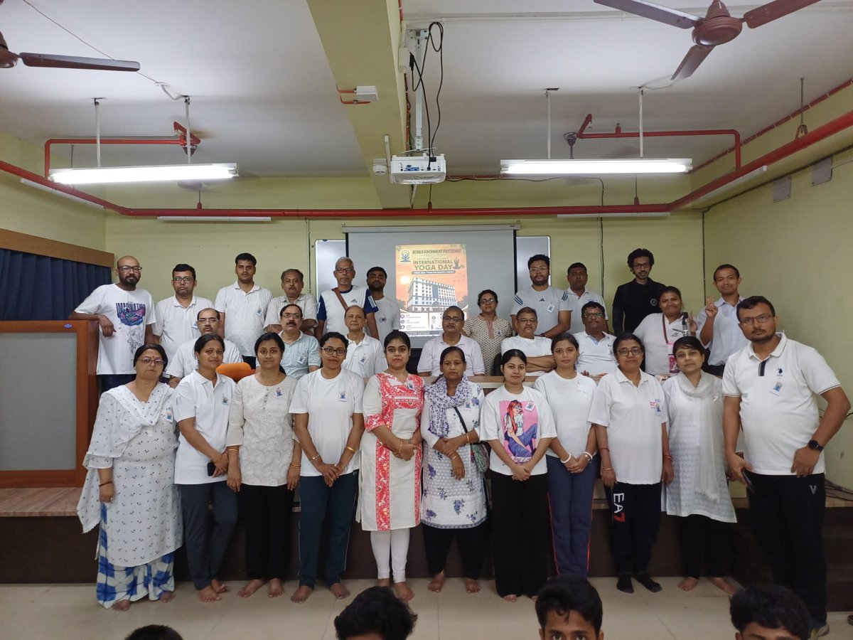 behalagovpoly's tweet photo. Behala Government Polytechnic proudly observed the 12th International Yoga Day on 21st June 2026 with great enthusiasm and active participation from teaching faculties, staff members, and students. 
#InternationalYogaDay #YogaForWellness #BehalaGovernmentPolytechnic #YogaDay2026 https://t.co/zhn0sdTYUc