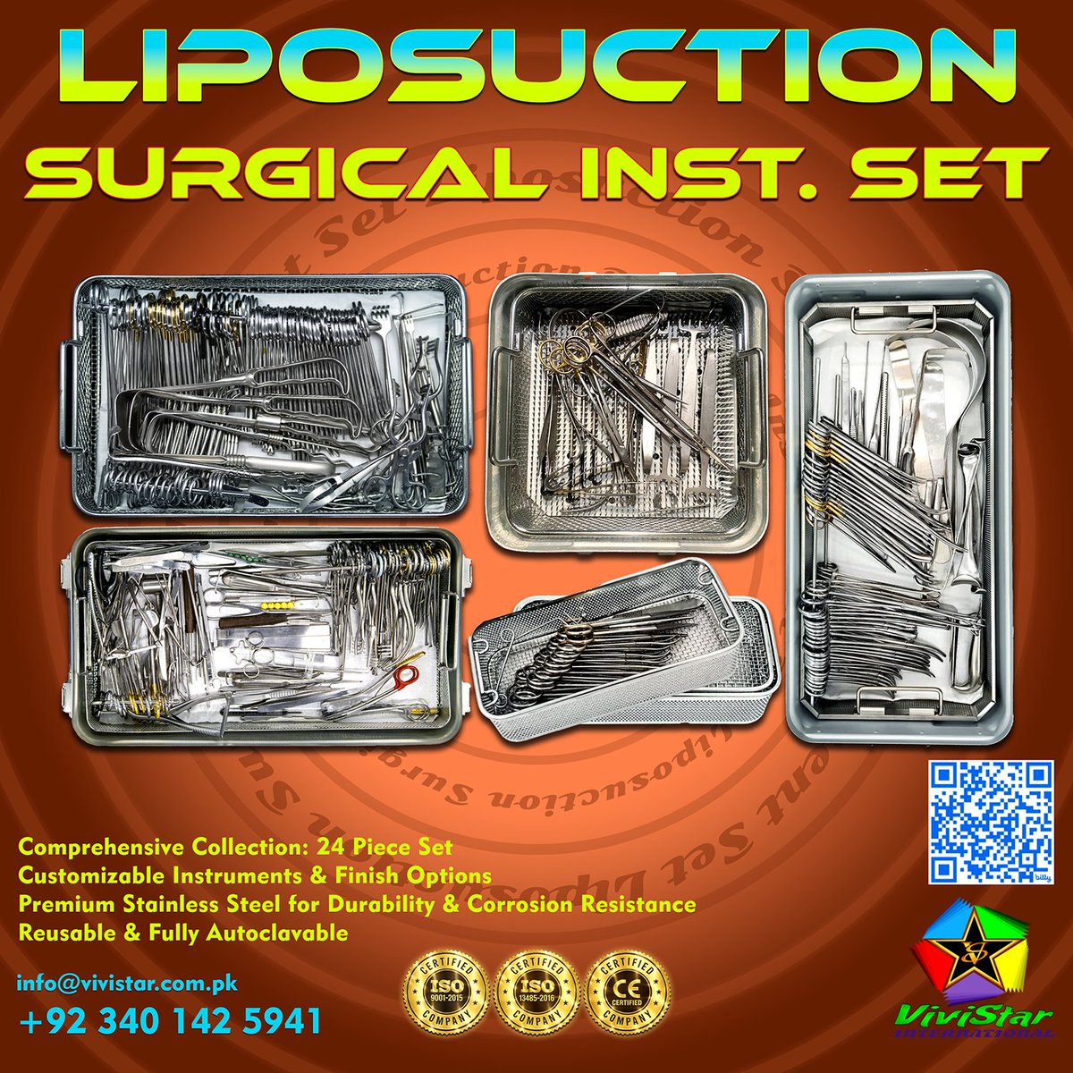 VivistarPk's tweet photo. #LiposuctionInstruments #FatGraftingSet #CosmeticSurgeryTools #TumescentInfiltration #LiposculptureCannula #PlasticSurgerySet #FatHarvesting #LuerLockCannula #SurgicalCannulas #AestheticSurgery #BodyContouringTools #MedicalDevicesB2B #SurgicalInstruments #ViviStar https://t.co/yUvaBdsu4b