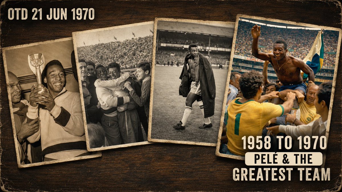 17LawsGuy's tweet photo. Which team is still the measuring stick every great side gets compared to, more than 50 years later?

#OnThisDay in 1970, Brazil beat Italy 4-1 to win a third @FIFAWorldCup , kept the trophy, and walked into mythology as maybe the greatest team ever.

🧵 @sp1873 @footyheritage https://t.co/7aFe9TVVRR