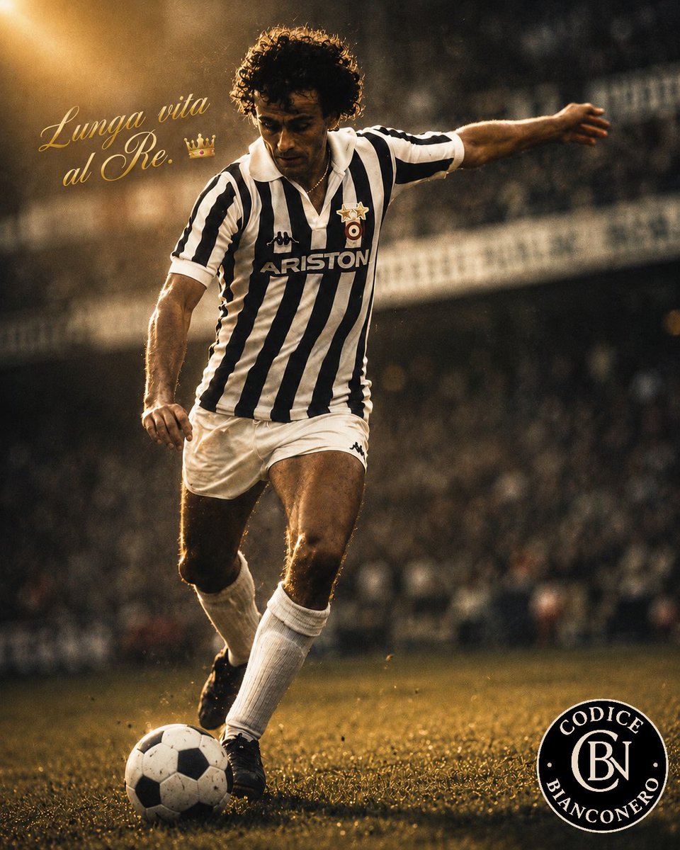 CodBianconero's tweet photo. Oggi compie 71 anni l'uomo più intelligente al mondo ad aver preso a calci un pallone: Michel Le Roi #Platini 👑 

#Juventus #FinoAllaFine @JODA_1969 https://t.co/a9wGTZ4jJY