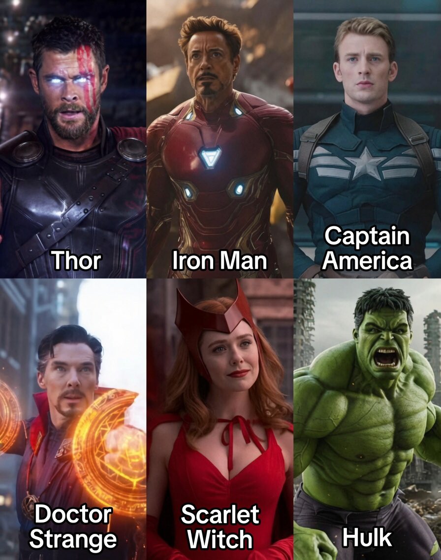 EkpoIruoghene8's tweet photo. Name the weakest here… and don’t say Scarlet Witch 👀 https://t.co/BoDxVuRo0I