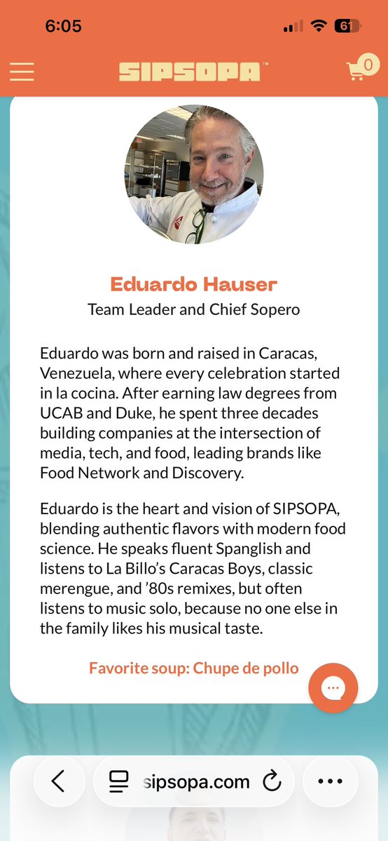 gabyarocha's tweet photo. Eduardo nació y creció en Caracas: toda celebración comenzaba en la cocina. Abogado de la UCAB y Duke, 30 años trabajando en medios, tecnología y gastronomía.
Y creó SIPSOPA, “sabor auténtico y ciencia alimentaria moderna” https://t.co/D0vKy8aSEO 
¡Sopa casera en lata!🇺🇸🥫🇻🇪🙌🏻 https://t.co/oYj5GrQ5tX