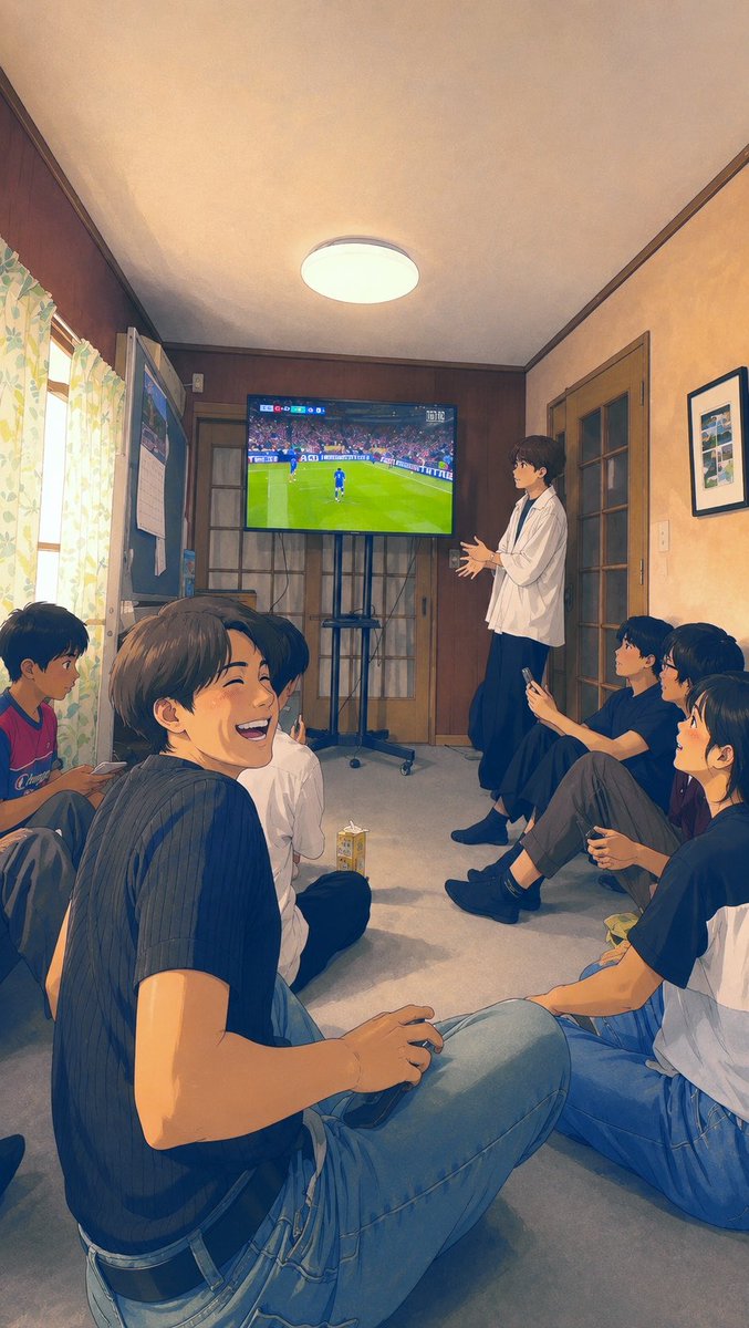 JJwsibara's tweet photo. 🇹🇳日記9🇯🇵

今日は中高生達とともに礼拝をしました✨

礼拝では人事で異動になる青年部長の説教を聞いてまいりました。
本当に寂しいですが、ともに歩めたことに心から感謝です🥹

礼拝後は
サッカーW杯観戦と勉強会📚

4-0完勝！超最高〜！！🇯🇵

#家庭連合の日常
#家庭連合二��
#サッカーＷ杯2026 https://t.co/5ZjNLuRMVJ