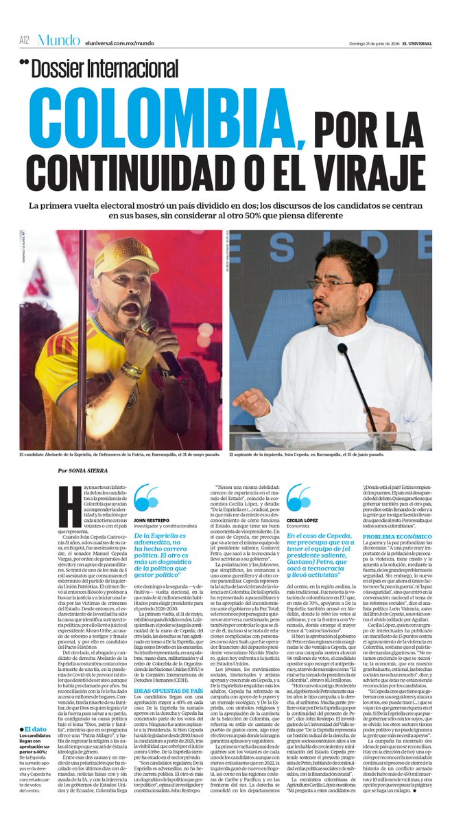 El_Universal_Mx's tweet photo. ¡Buenos días, lectores! Iniciamos la jornada informativa
con la portada de EL UNIVERSAL y sus secciones este 21 de junio https://t.co/Z1NMhjlzXI https://t.co/AibYl9VnlK