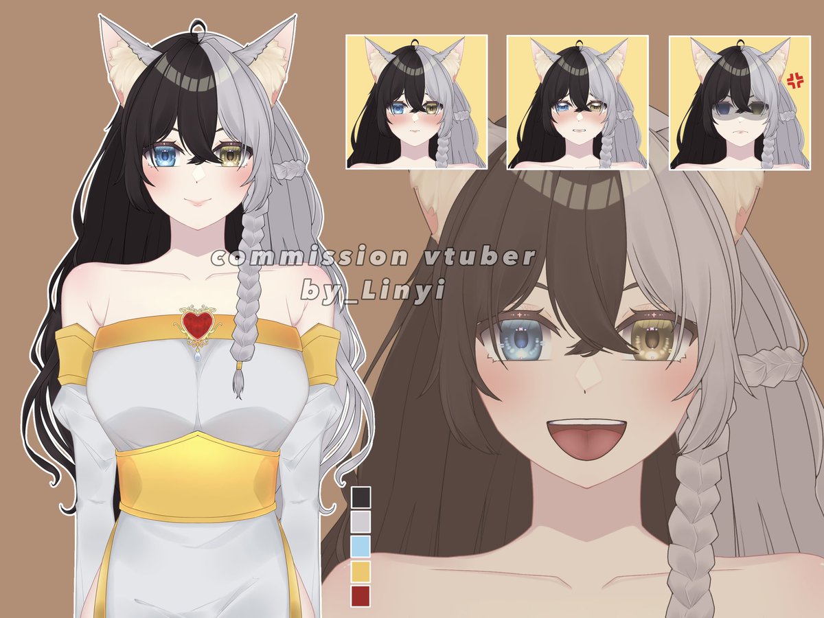 Linyyii's tweet photo. Commission sticker &amp; L2d half body done💅🤍

#art #opencommission #L2dart #Vtuber #sticker #furryㅤㅤㅤ https://t.co/DMKWFciJun