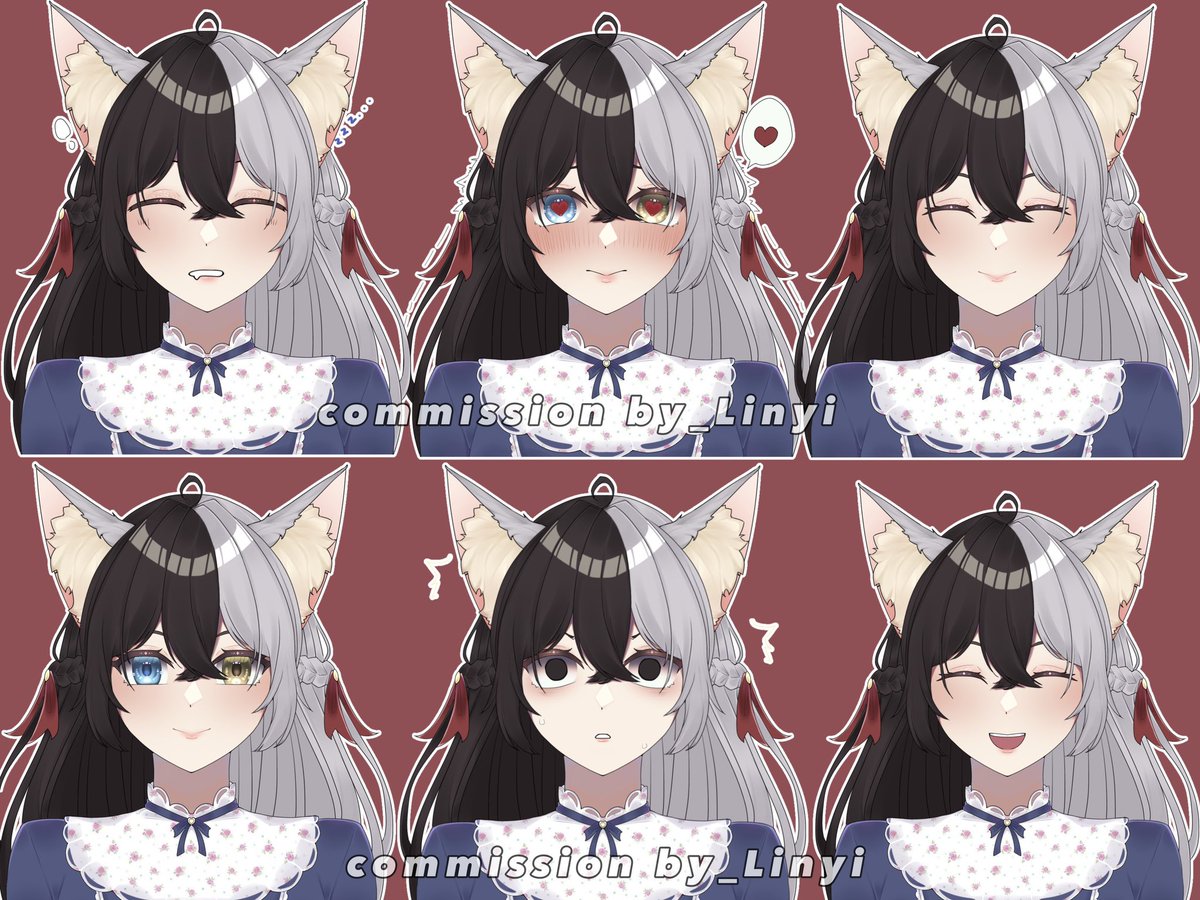 Linyyii's tweet photo. Commission sticker &amp; L2d half body done💅🤍

#art #opencommission #L2dart #Vtuber #sticker #furryㅤㅤㅤ https://t.co/DMKWFciJun