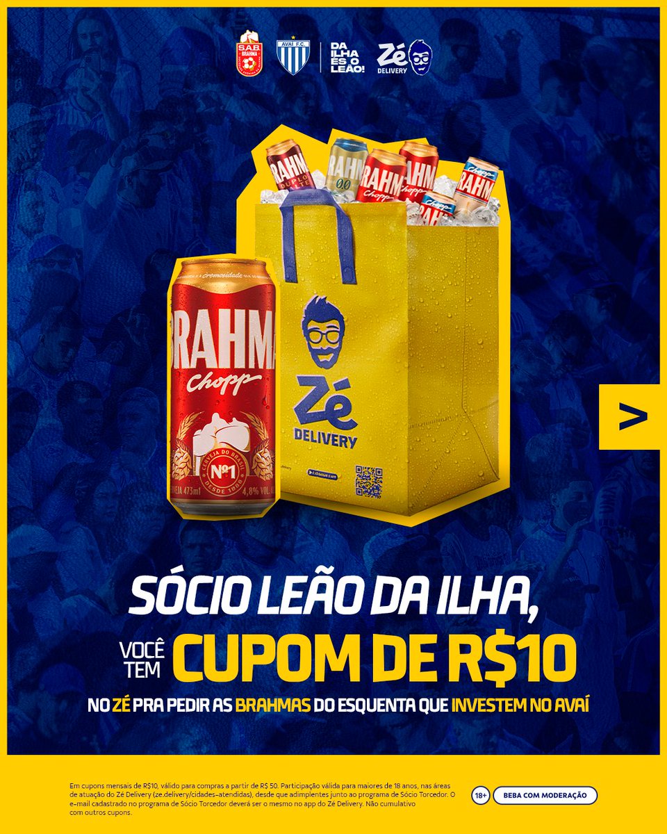 AvaiFC's tweet photo. Sócio Leão da Ilha, 50% do valor da sua mensalidade é convertida em cupons no app do Zé! 🍻 
 
Para aproveitar é simples: basta se cadastrar no app do Zé Delivery com o mesmo e-mail de sócio e selecionar o cupom na hora do pagamento! 
 
#CashbackDoSócio #Beba com moderação https://t.co/UedX4EMqz7