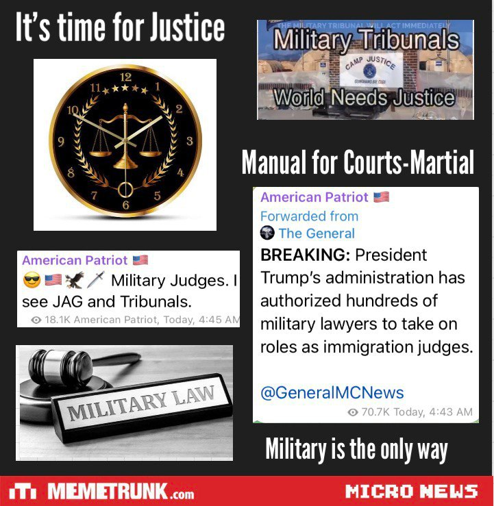 PhilomenaGrady's tweet photo. MILITARY JUDGES ..... JAG and TRIBUNALS

Law of War Manual 
Manual for Courts-Martial

Military is the only way ⚔️⚔️
No Deals 

NCSWIC 💞🌹🕊🌍💫 https://t.co/Y5N2NzKMgR