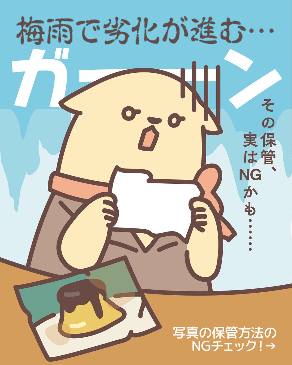 PrimiiNews's tweet photo. 知らないうちに、写真が劣化してるかもしれません😿

梅雨でおうち時間が増える今こそ、
プリントした写真をちょっと見直すタイミングです

#写真整理 #写真保管 https://t.co/9exBmDOWTw