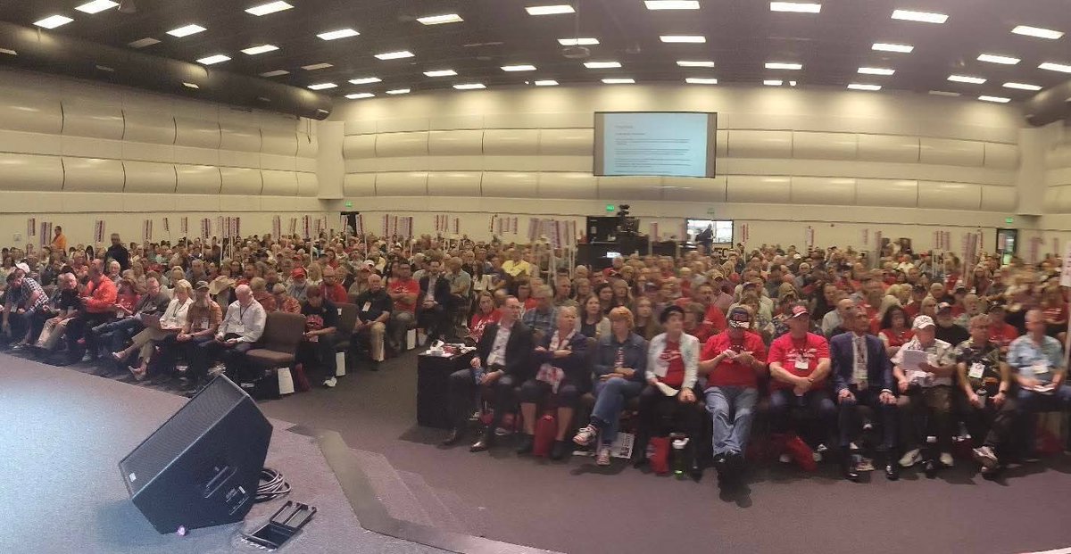 TylerRicksID's tweet photo. Day 3 was a full day of debating the platform and resolutions (which took quicker than I thought it would, always a good thing) and Leadership elections.
@moonforidaho won a historical 3 term has chair. Congratulations to the full team!
#idgop #idgop21 #idleg21 #idyr #yrnf https://t.co/uiCcydRDy1