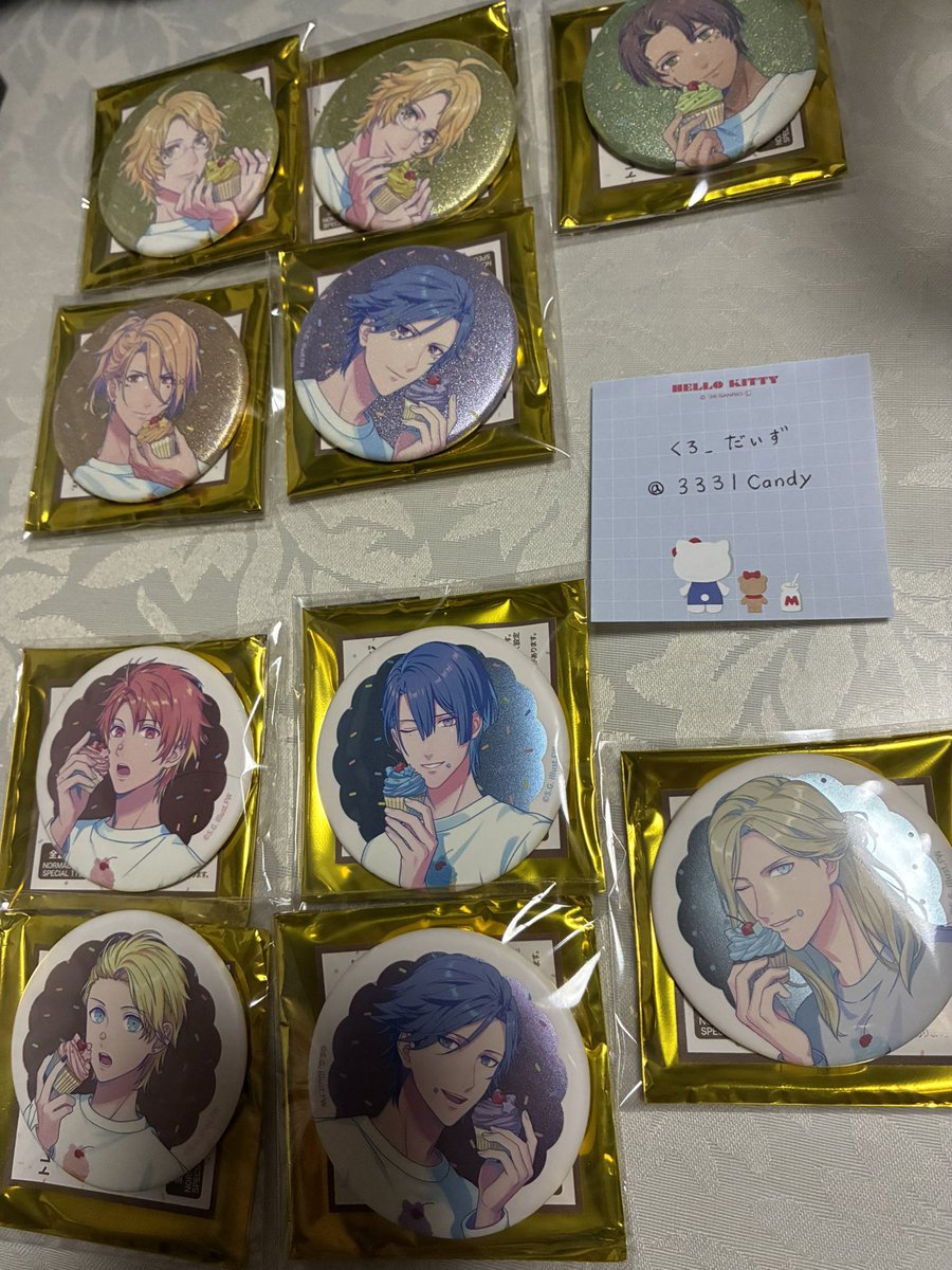 3331Candy's tweet photo. 【交換】  うたプリ　博多　マルイ　BGS  BMC   缶バッジ　等身

譲：
ノーマル(N) 音也、真斗、トキヤ、翔2、カミュ
SP 那月2、レン、トキヤ、セシル

求：同種　嶺二、蘭丸
(ノーマル藍1)

同種同士交換。
郵送、福岡(博多、天神)手渡し可能
マルイ博多も可
纏めて優先

お気軽にお声掛けください。 https://t.co/9Gd6PrA0rS