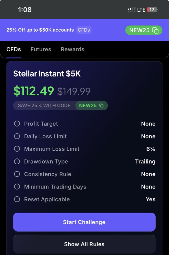 Striver450982's tweet photo. @Wizarab10 I was denied my last payout and need
$113 to buy another instant propfirm with help my journey 🙏 with @FundedNext https://t.co/V7CnYgmEbu