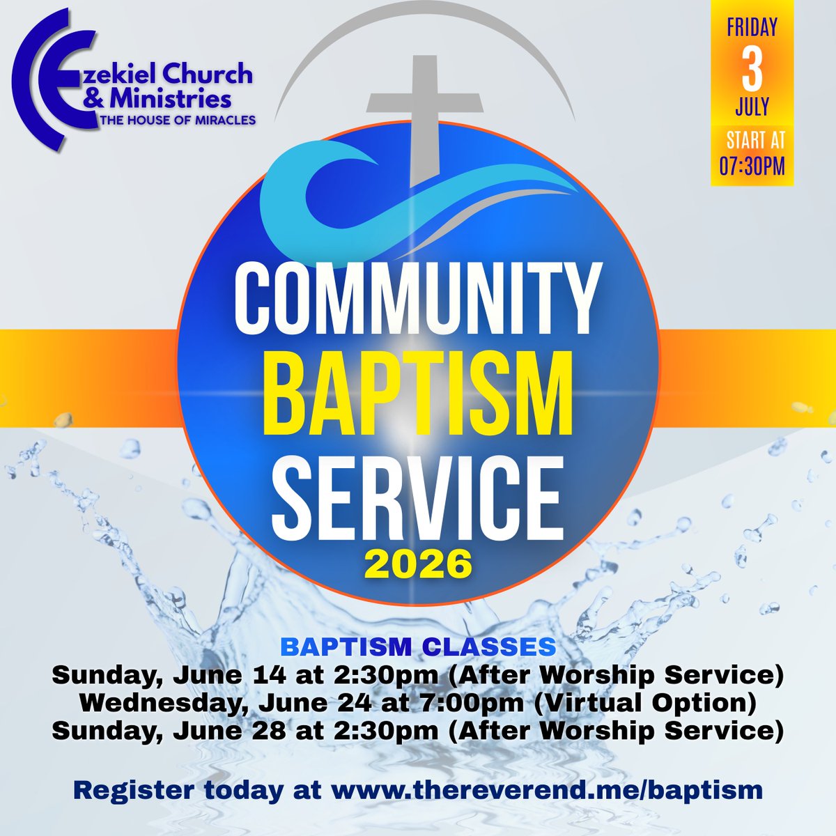 ImAccountable1's tweet photo. Ezekiel Church &amp; Ministries is honored to host Community Baptism 2026, a special celebration for individuals who have accepted Jesus Christ as Lord and Savior and desire to publicly profess their faith through baptism. Visit https://t.co/VBOiBbuFWc to register. https://t.co/4HVWhKpnFp