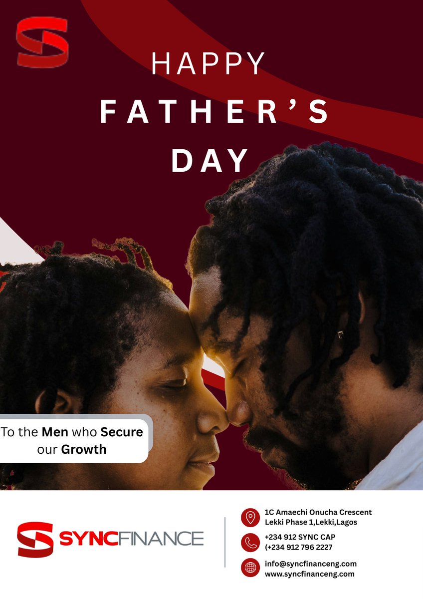 syncfinanceng's tweet photo. Today, Sync Finance celebrates every father whose dedication, resilience, and love make a lasting difference.

Happy Father's Day! ❤️

#fathers  #FatherFigure #fypシ゚ #finance #investment #growth https://t.co/EGWkUxwBys