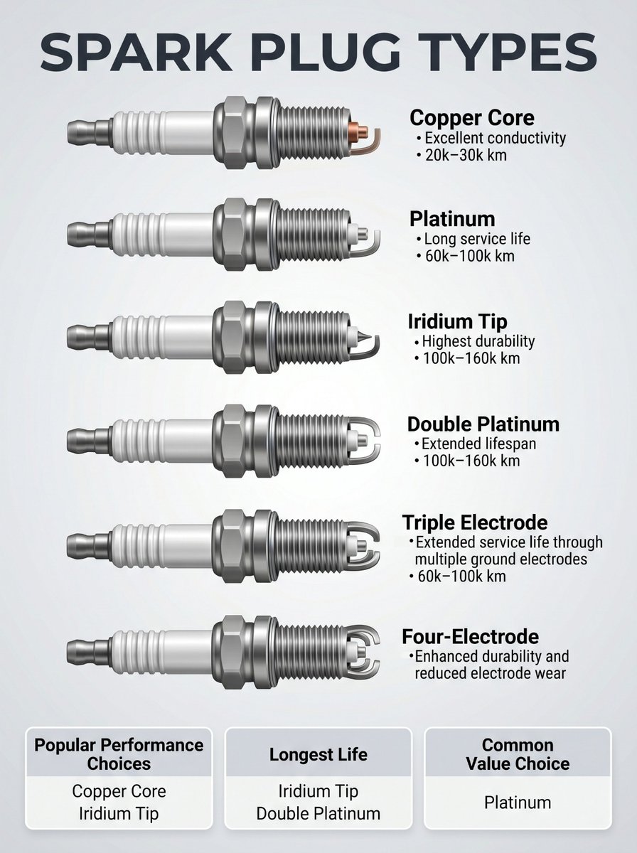 Invent1ons's tweet photo. A quick guide to spark plug lifespan and performance. https://t.co/esD2eJCWGm