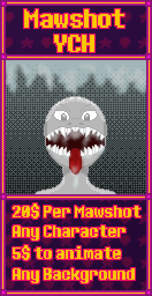 MilkyR29's tweet photo. NEW YCH! Are you a hungry predator, or you just want to show off your maw? Get this mawshot, show your tongue, all your teeth, and drool for those looking at you~

As usual, limitless slot on this one
Send a note if you are interested~ https://t.co/USgUUeEuT5