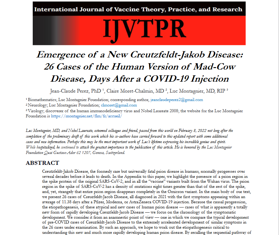 duncan_shona's tweet photo. @ValerieAnne1970 Dr. Luc Montagnier not only found parts of the HIV virus meticulously planted in the COVID-19 infection, and injection, but also Prion Disease (CJD, the human form of Mad Cow Disease, incurable).
Thinking there is an energy dynamic facilitating the process
https://t.co/TZ5emETrwS https://t.co/4HNPMVLZi0