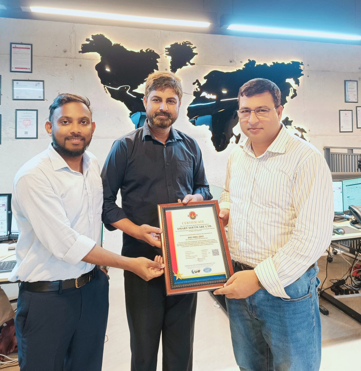 SmartSoftwarebd's tweet photo. Proud Achievement for Smart Software Limited! 🎉

We are delighted to announce that Smart Software Limited has successfully achieved ISO 9001:2015 Certification for our Quality Management System (QMS).
https://t.co/D2SvN5VjHP https://t.co/GbWl9aqq9K