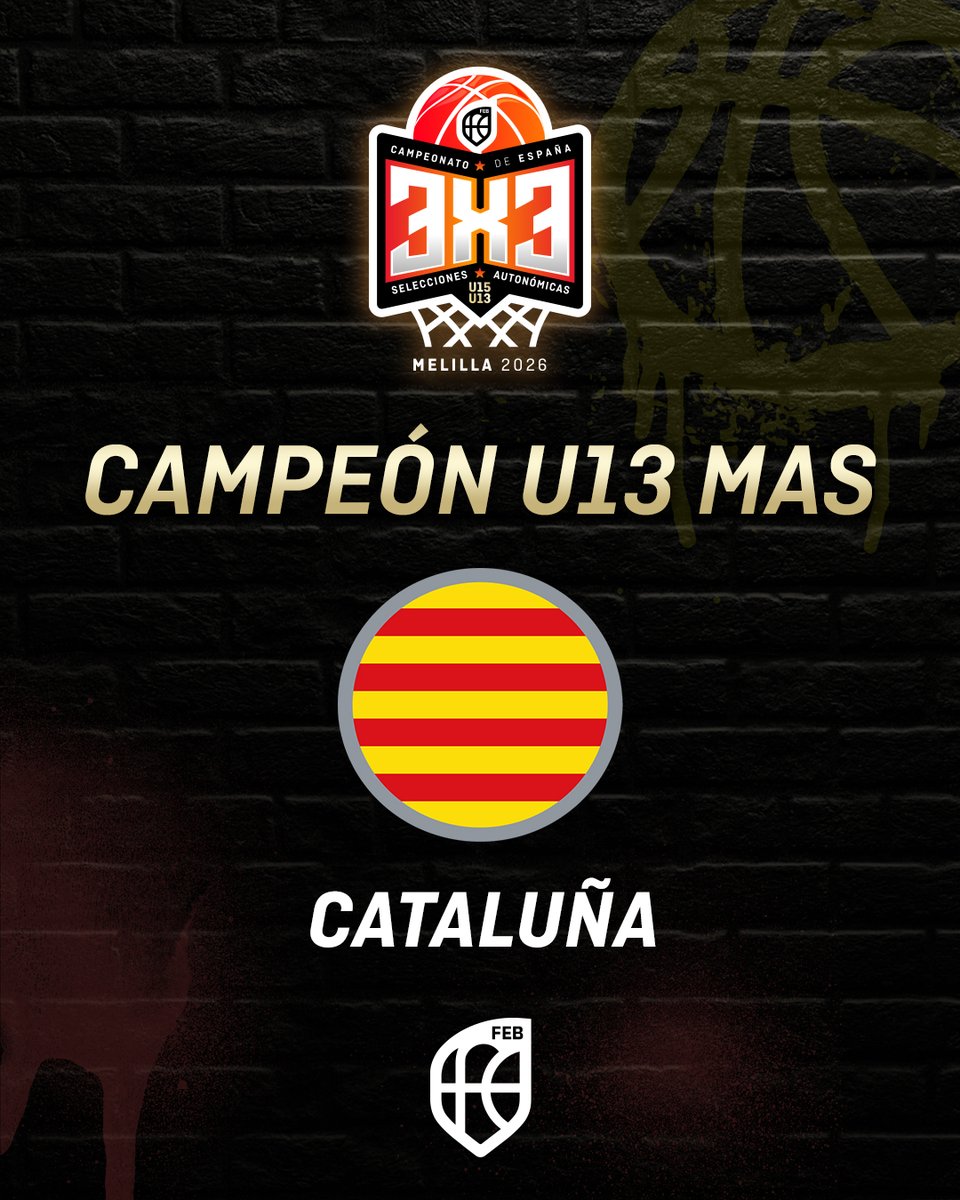 BaloncestoESP's tweet photo. Tenemos 𝗖𝗔𝗠𝗣𝗘𝗢𝗡𝗘𝗦 del #FEB3x3U13 y #FEB3x3U15 👁️

🥇 U13F | @FGB_Baloncesto
🥇 U13M | @FCBQ 
🥇 U15F | @FBMadrid 
🥇 U15M | @FCBQ 

#SomosEquipo https://t.co/zWh46Vlb9p