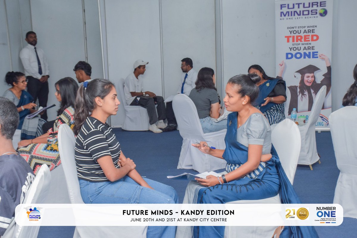 FutureMindsLK's tweet photo. 𝐅𝐔𝐓𝐔𝐑𝐄 𝐌𝐈𝐍𝐃𝐒 𝟐𝟎𝟐𝟔 - 𝐊𝐀𝐍𝐃𝐘 𝐄𝐃𝐈𝐓𝐈𝐎𝐍 🚀

Event Highlights

Visit Future Minds at 𝐊𝐂𝐂, 𝐊𝐀𝐍𝐃𝐘 to find the best path for your future.

𝐄𝐍𝐓𝐑𝐀𝐍𝐂𝐄 𝐅𝐑𝐄𝐄 !!!

#FutureMinds #FutureMinds2026 #HigherEducation #CareerCounselling #SriLanka #KCC https://t.co/cNKuCGrOTy