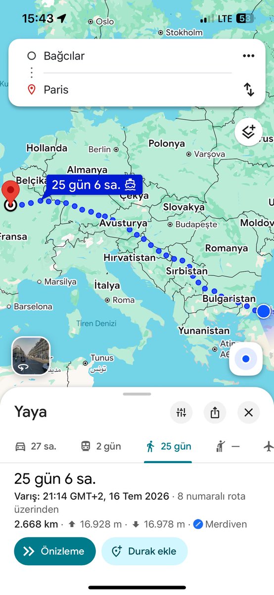 deniseinfloww's tweet photo. @ZamHaberAjans Hatta spor yapmayi severim gotume guvenirim diyen varsa bagcilardan parise yuruyerek sadece 25 gun https://t.co/xgUXJw1Rvy