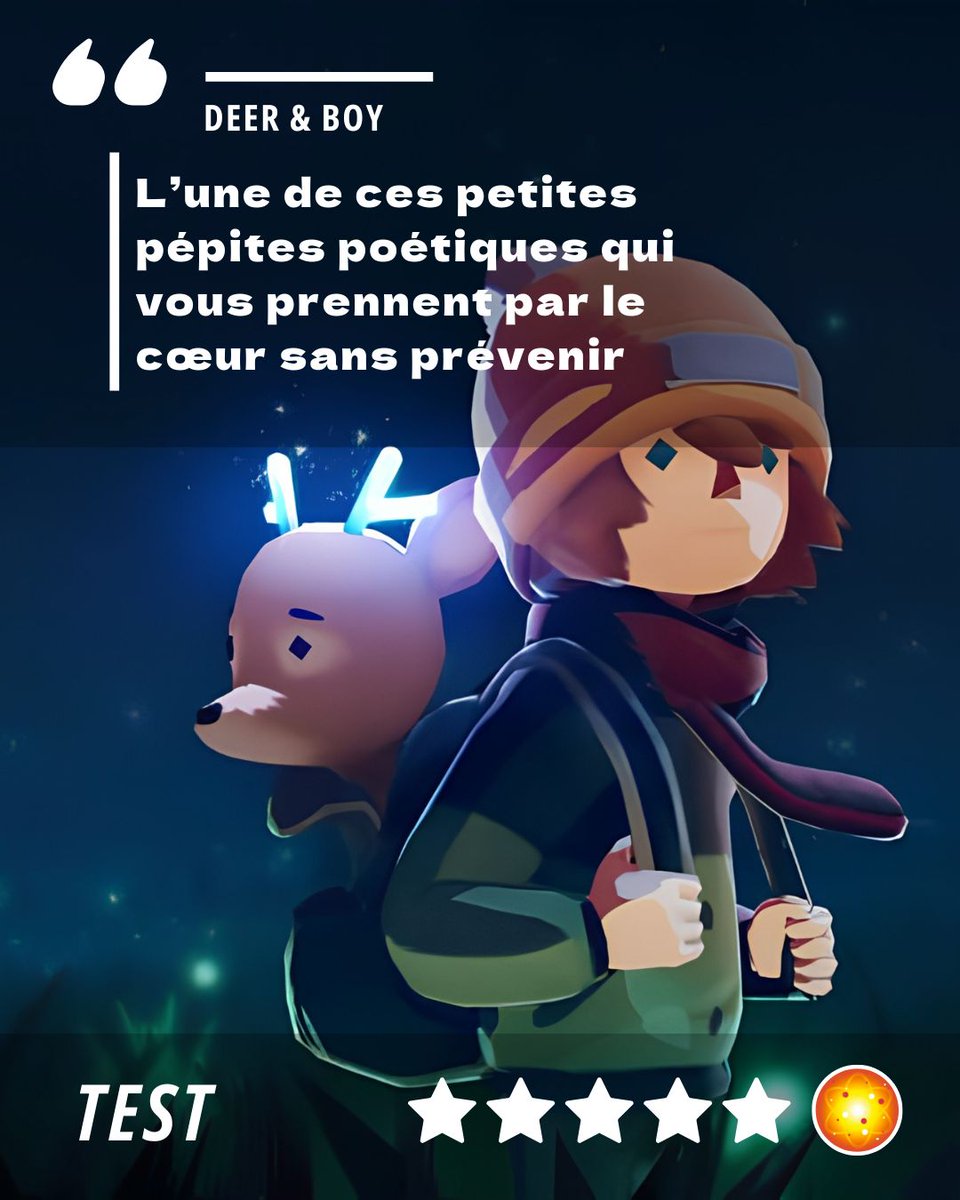 gamatomic's tweet photo. Deer &amp; Boy : un garçon, un faon, zéro dialogue, 5/5.

On est faon. 🦌

Test complet sur Gamatomic ⤵️
https://t.co/pwk1tiEjw2

#DeerAndBoy @DeerAndBoyGame @DearVillagers  #JeuVideo https://t.co/mBpHRsjTdw