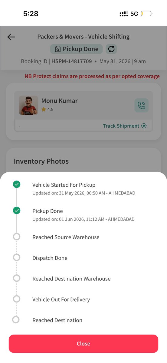 SimpleMANthan's tweet photo. Worst experience ever. I had booked movers and packers service from @NoBrokerCare from Ahmedabad to Bangalore for my new harley davidson bike. It was picked up on 31st May they had given 13th June as delivery date, now they are saying they have no updates ..(1/n)
@jagograhakjago https://t.co/givI7RMWDQ