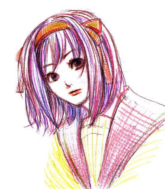 kamozuki's tweet photo. ハルヒは青春だったのでね、そこそこ描いてました。 https://t.co/Udv3Hx4P6y
