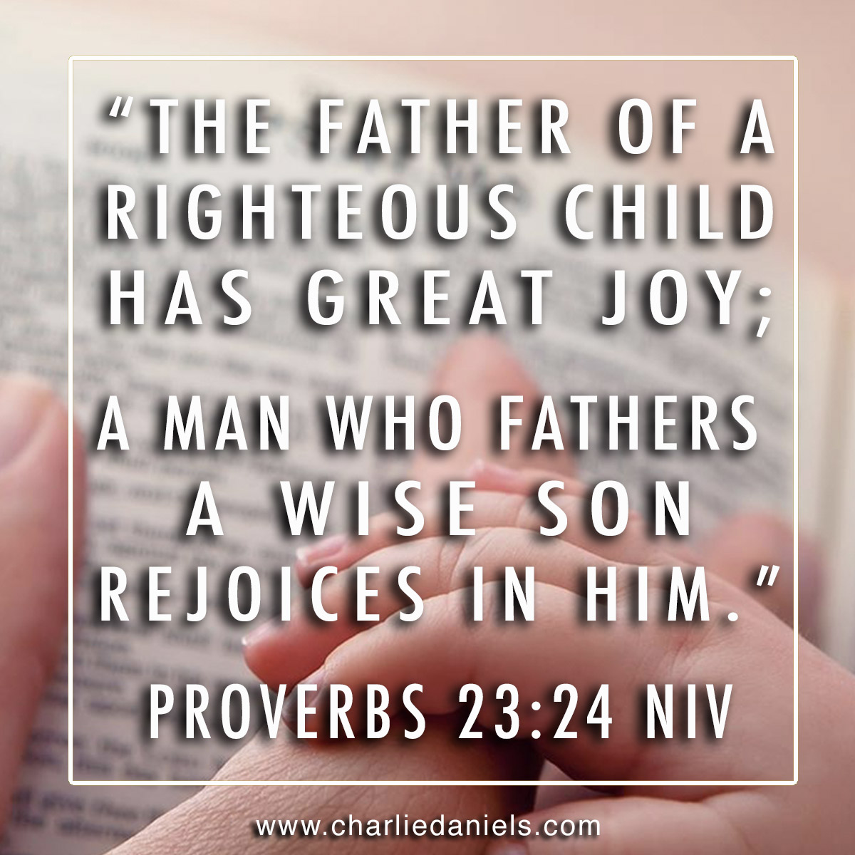 CharlieDaniels's tweet photo. Keeping Charlie's legacy alive. - TeamCDB

"The father of a righteous child has great joy; a man who fathers a wise son rejoices in him." - Proverbs 23:24 NIV https://t.co/IzcVvEsXu1