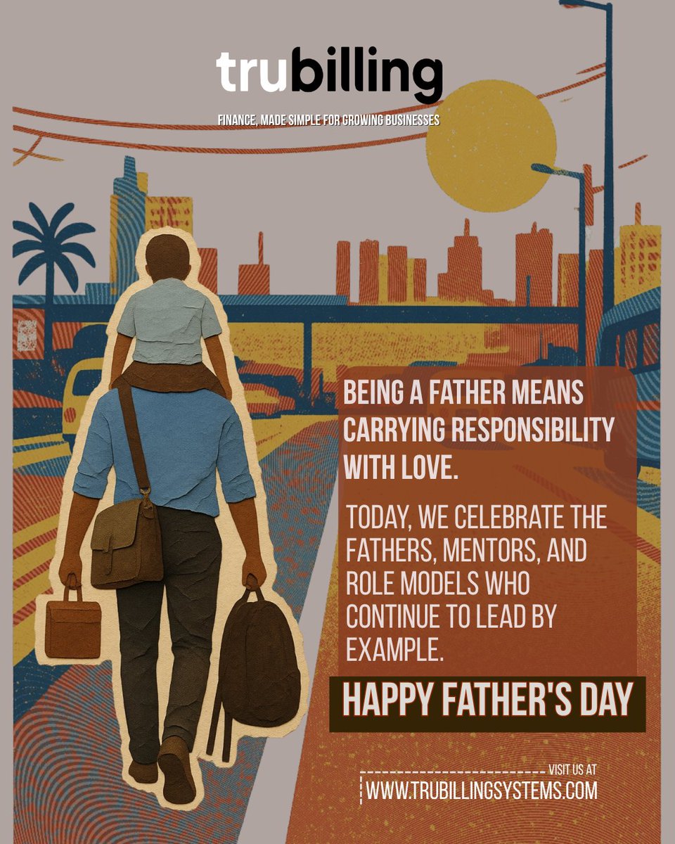 trubilling's tweet photo. Leadership often begins at home.

Today, we celebrate the fathers, mentors, and role models whose guidance, sacrifice, and support continue to make a difference every day.

Happy Father's Day to all the amazing dads.

— TruBilling

#FathersDay #HappyFathersDay #FathersDay2026 #Leadership #RoleModels #TruBilling"