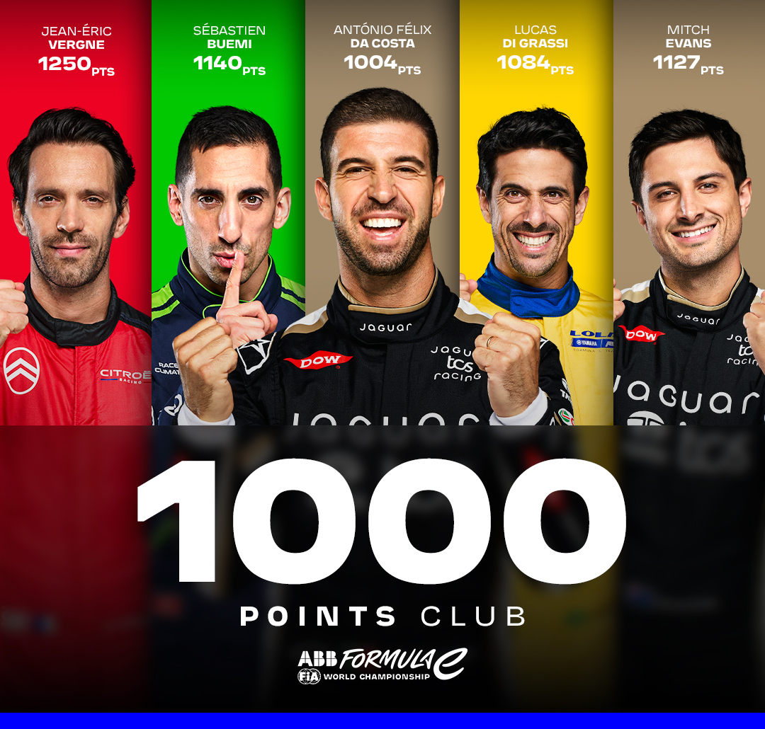 FIAFormulaE's tweet photo. Welcome to the 1000 club, @afelixdacosta 💯⚡

#FormulaE https://t.co/f0Duony2sp