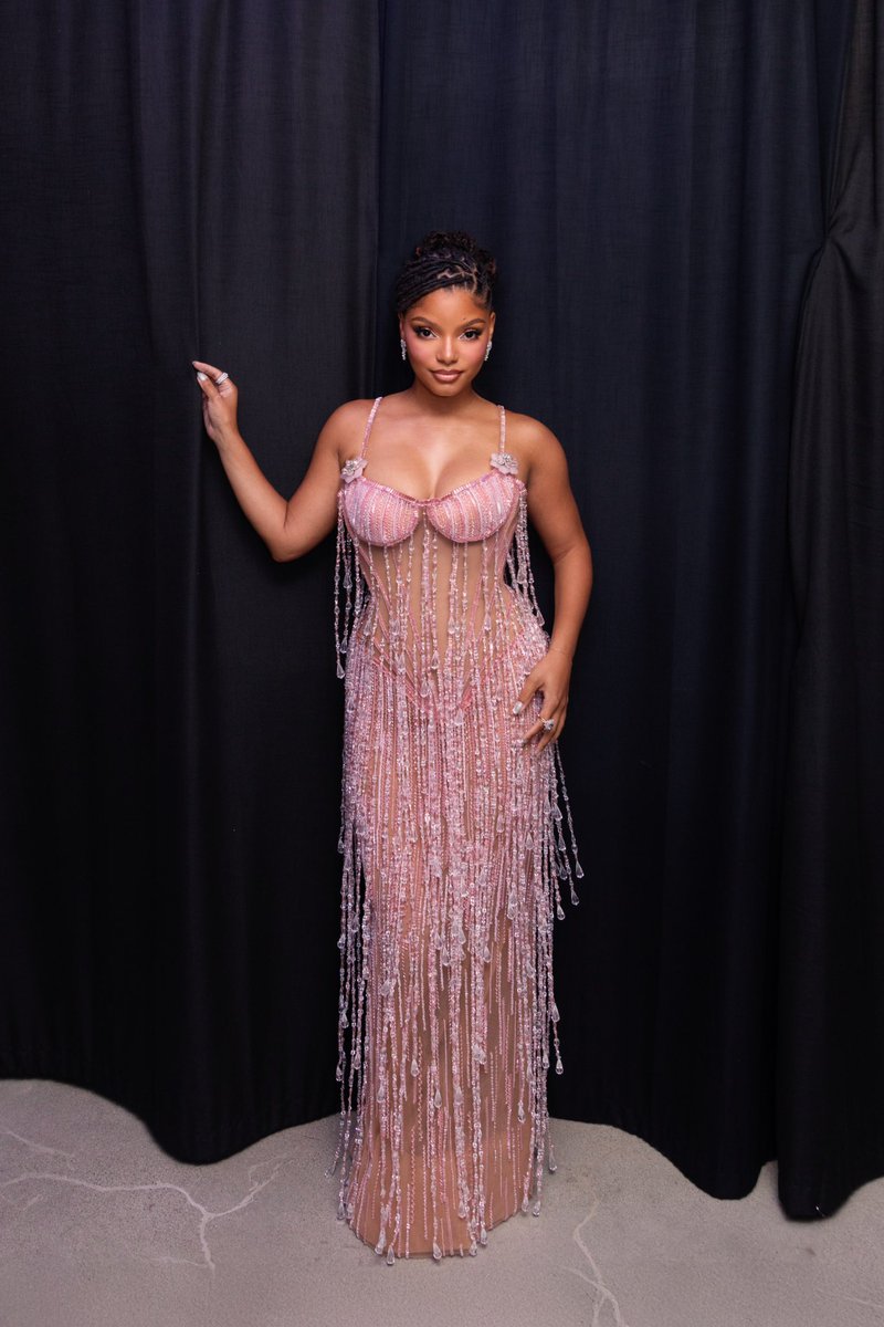 HalleBailey's tweet photo. pretty in pink for look 2 of the night 🎻🪉💕 https://t.co/kH8d8vOcYc