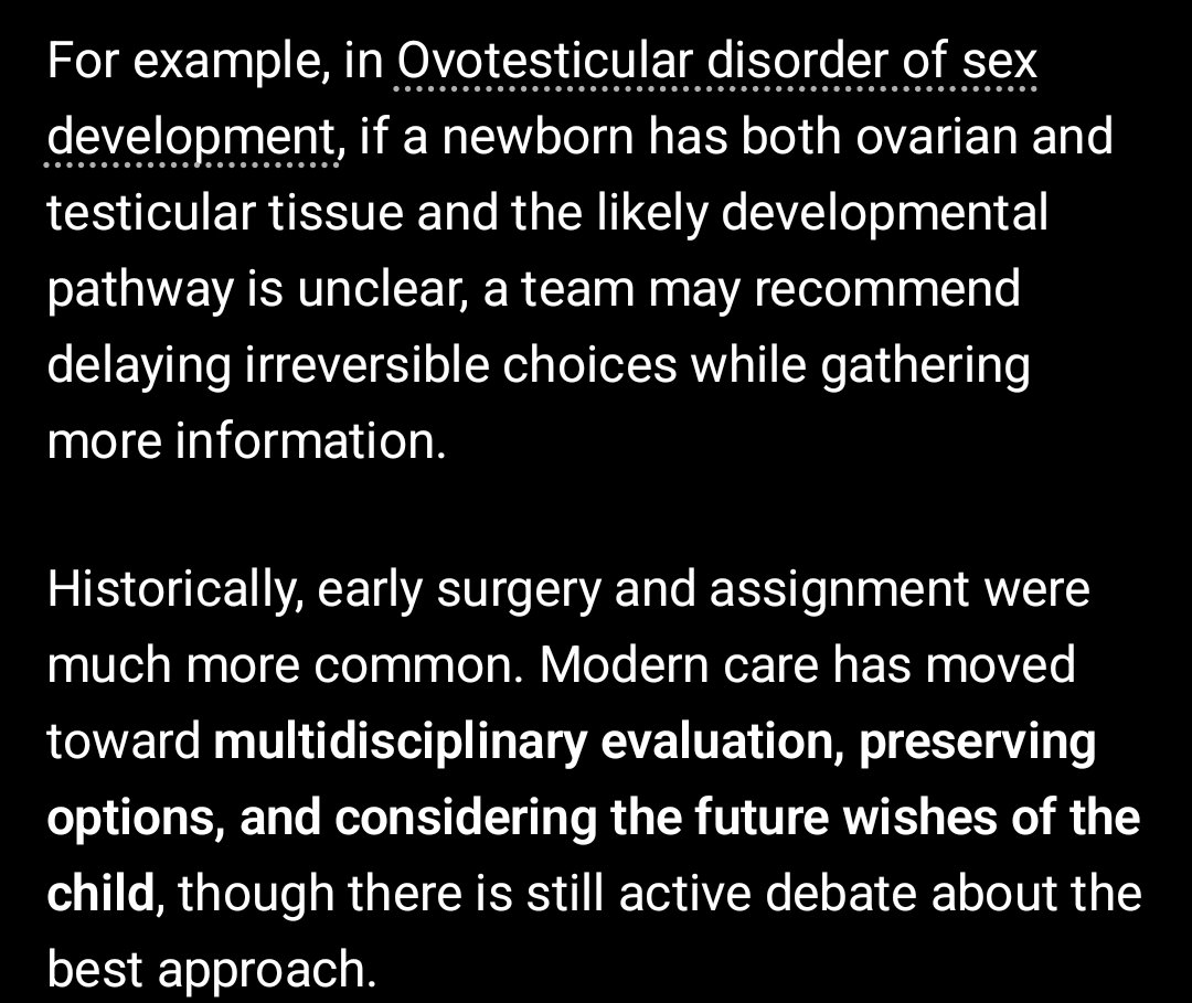 RuntimeTraveler's tweet photo. @ChrisJoDec1963 @HatzKatzn @zaelefty I got it from the video just posted.

How a person self-identifies is not something the doctors can predict.

This is what ChatGPT says. https://t.co/GofOCEEXi3