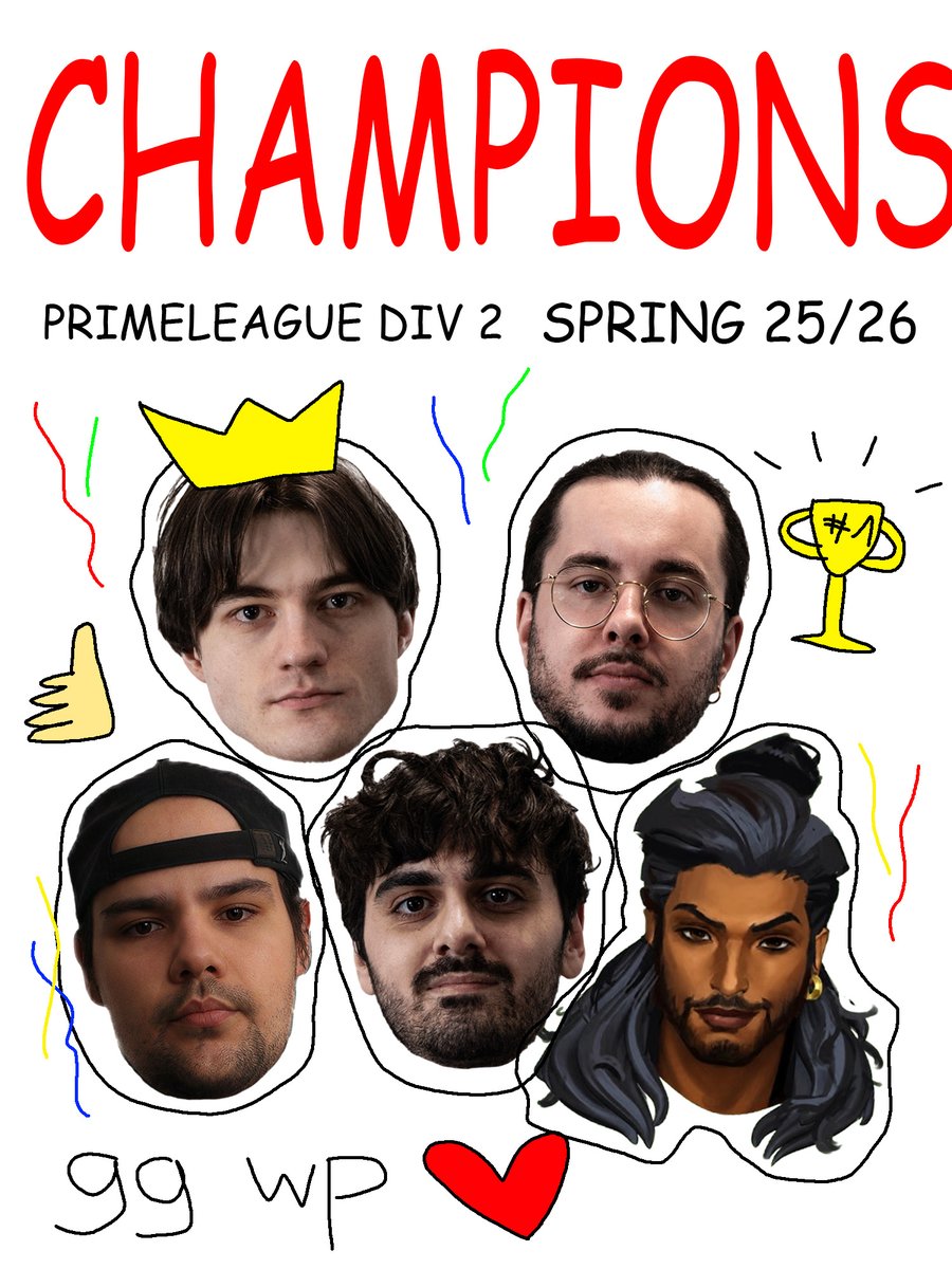 cgnesportsgg's tweet photo. WE ARE YOUR PRIMELEAGUE DIVISION 2 SPRING SPLIT 25/26 CHAMPIONS 🏆

(BACK-TO-BACK CHAMPIONS BABY) https://t.co/SwNcQnaXZW