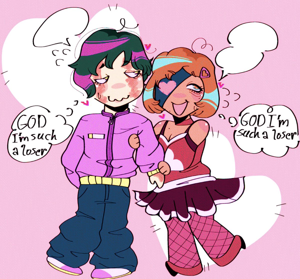 Be44labl's tweet photo. HAPPY NOBAMAKI WEEK!!!!! 
Day one: Awkward flirting🩷
@Nobamaki_week #nobamaki #nobamakiweek26 https://t.co/JmrR1GP9PO