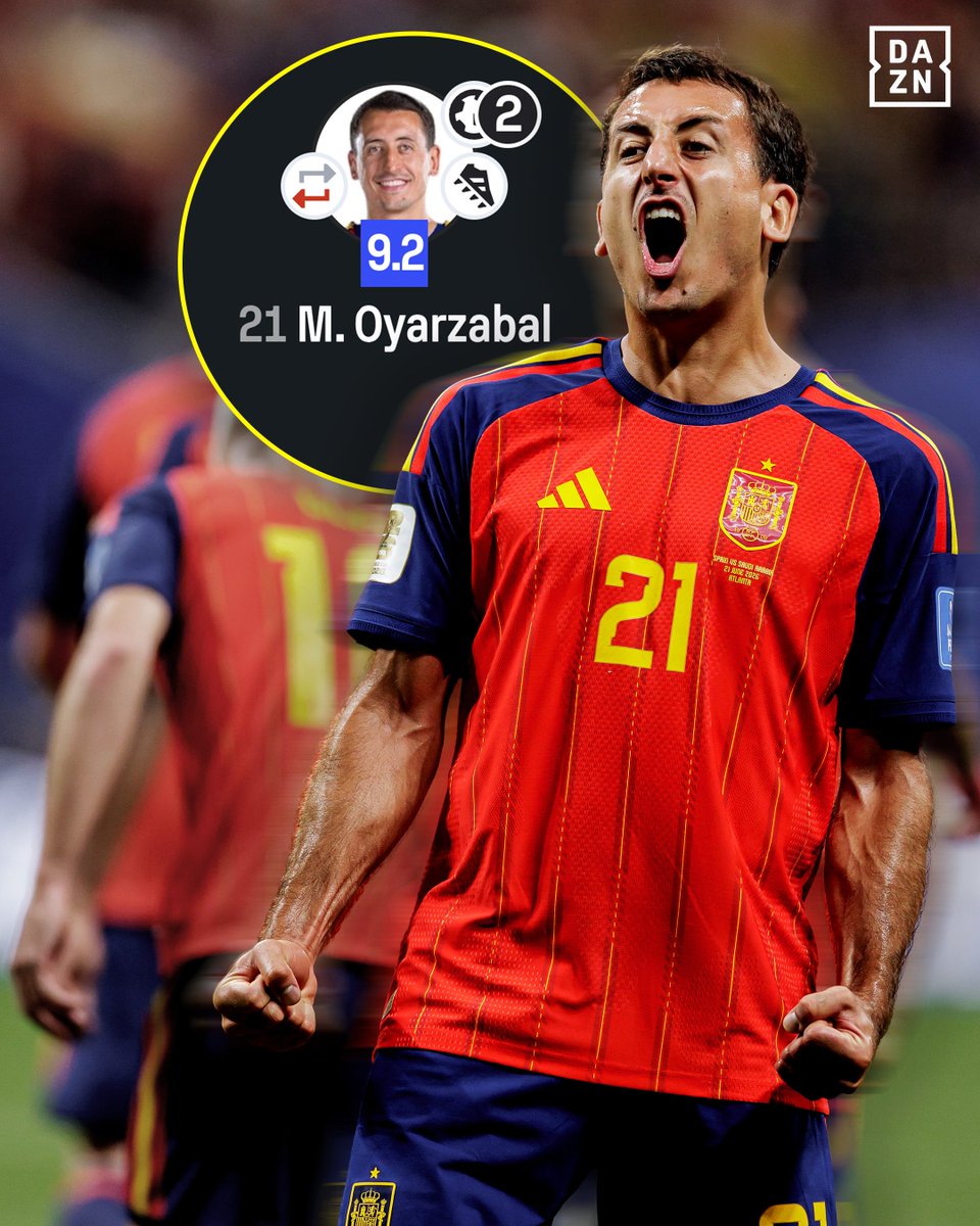 DAZNFootball's tweet photo. Spain have arrived, and Mikel Oyarzabal led the charge. 🇪🇸📈 #WorldCup https://t.co/GWKRYWNS6l