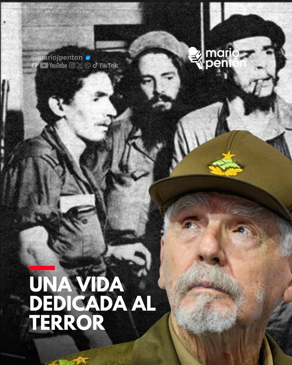 MarioJPenton's tweet photo. 📖 “Cuando les va bien a los justos, la ciudad se alegra; cuando perecen los malvados, hay gritos de júbilo.”
— Proverbios 11:10

⚰️ Murió Ramiro Valdés Menéndez, uno de los principales arquitectos del aparato represivo del castrismo.

🟢 Su nombre queda marcado por el terror verdeolivo: la creación y consolidación del G-2, la Seguridad del Estado, los CDR como red de vigilancia y delación, las operaciones contra los alzados del Escambray, las cárceles políticas, las torturas, los actos de repudio y las UMAP.

⛓️ A esos campos de trabajos forzados fueron enviados opositores, religiosos, homosexuales, artistas y jóvenes considerados “indeseables” por la dictadura.

📡 También fue pieza clave en la censura y vigilancia digital del régimen, usando internet no como espacio de libertad, sino como herramienta para identificar y reprimir a activistas y disidentes.

🕯️ Ramiro Valdés no deja un legado de gloria. Deja un legado de miedo, persecución, cárceles, delación y dolor.

⚖️ Para las víctimas del castrismo, no muere un héroe. Muere uno de sus verdugos.

Uno menos. Espero que se lleve a los otros dos al infierno lo antes posible.