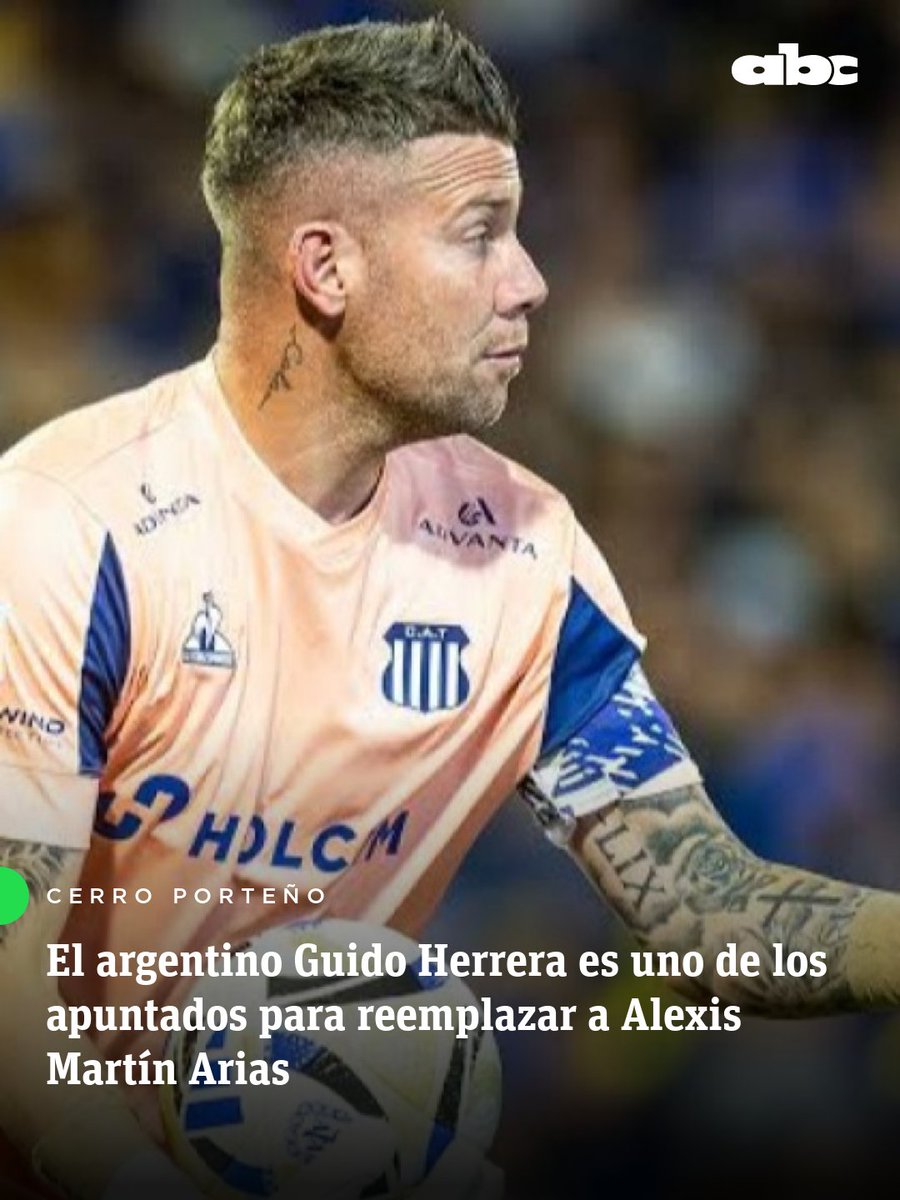 ABCDeportes's tweet photo. #CerroPorteño | INFORMA JORGE IZQUIERDO 🚨

➡️El arquero Guido Herrera de 34 años es uno de los nombres que maneja la directiva de Cerro Porteño ante la eventual salida de Alexis Arias

🧤El golero actualmente se encuentra en Talleres de Córdoba.

#ABCDeportes #ElJuegoQueSentimos #730AM